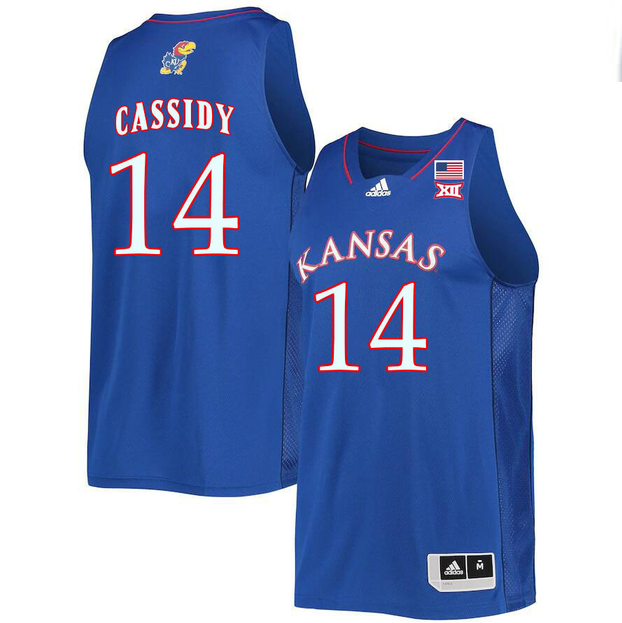 Men #14 Patrick Cassidy Kansas Jayhawks College Basketball Jerseys Stitched Sale-Royal